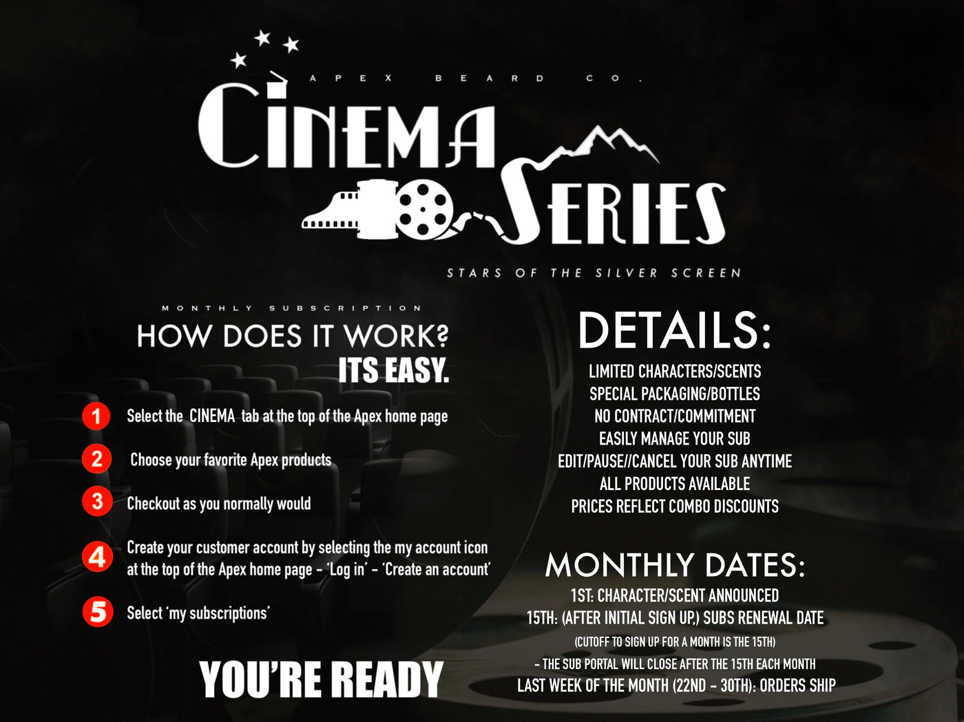 Apex Beard Co. Cinema Series  - Monthly Subscription